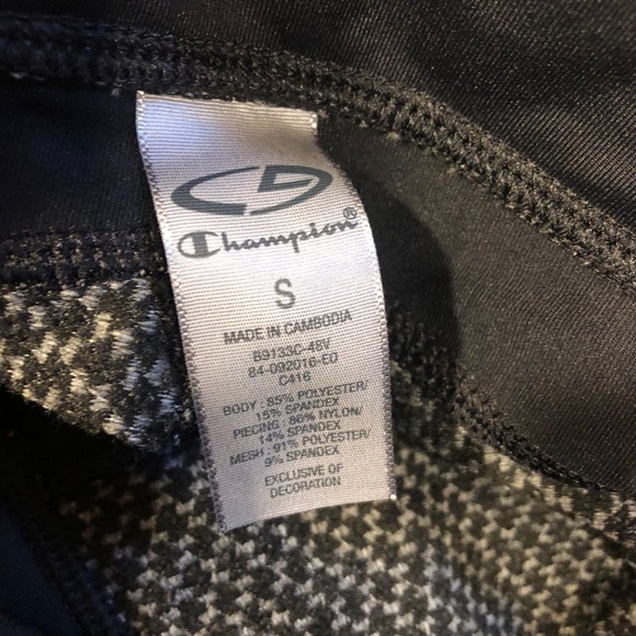 Champion High Rise Textured Active Leggings Gray Black Women's Size Small - Picture 3 of 7